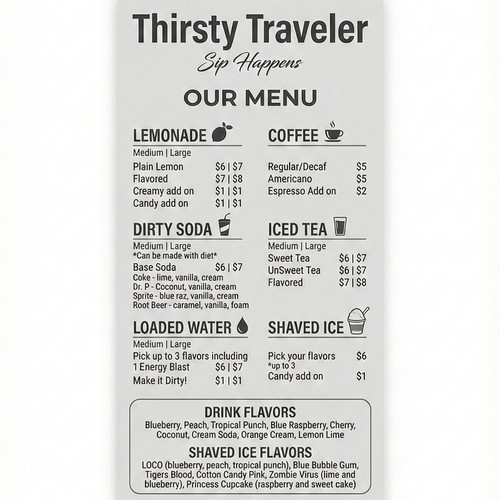 "DESIGN MY FOOD TRAILER MENU BASED OFF MY PREDRAWN DESIGN!!!" winning Logo & brand identity pack