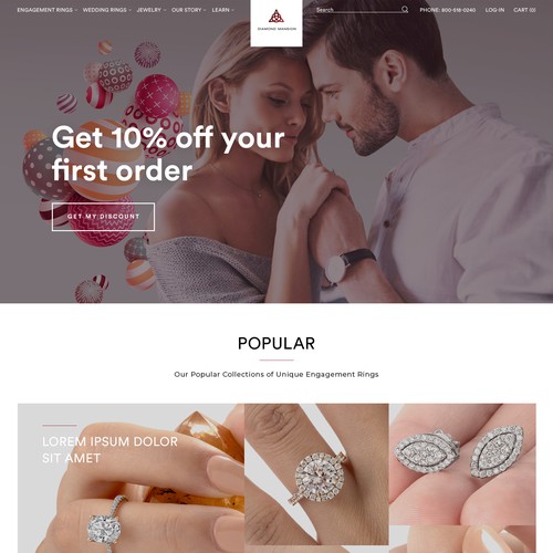 Designs | Customized Engagement Ring E commerce Revamp | Landing page ...