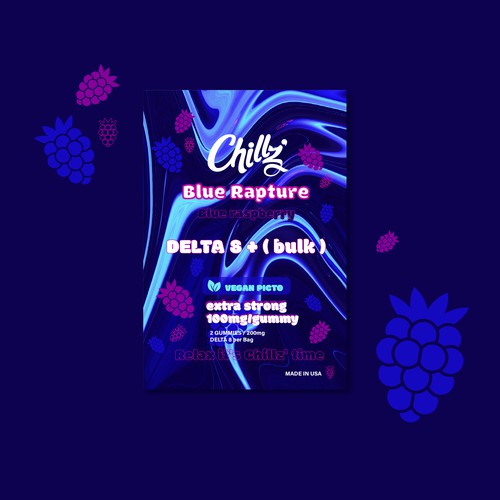 CHILLZ CBD Brand need his new packaging for his DELTA 8 Gummies Design by VISUS DESIGN STUDIO
