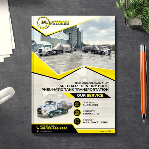 Trucking company marketing flyer Design by websmartusa