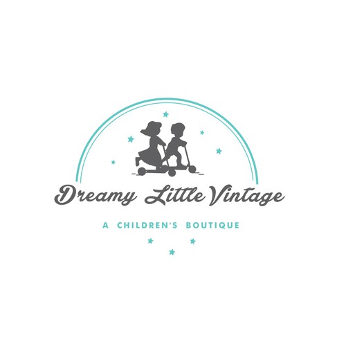 Design a "dreamy" logo for a brand new children's vintage clothing boutique Design by meryofttheangels77