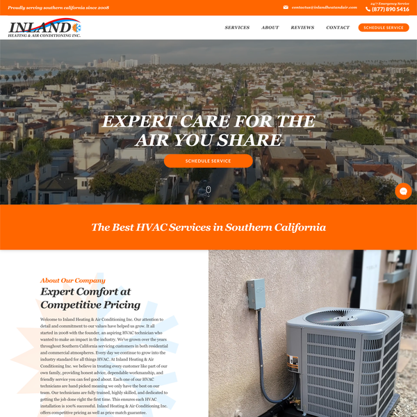 Inland Heating and Cooling Wix Website