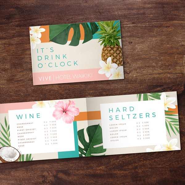 A Design For A Hotel Menu