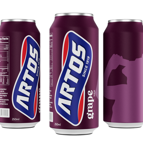 Design a packaging label for Artos Grape flavoured beverage in a Can Design by Packaging Design