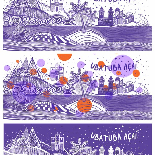Illustration for a sweet and innocent feeling brand of acai bowls