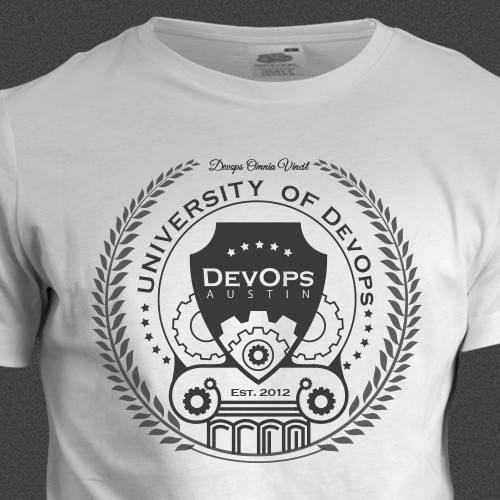 University themed shirt for DevOps Days Austin Design by The Dreamer Designs