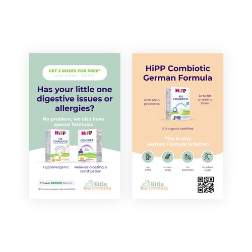 Baby Formula Flyer for a package insert campaign in the USA Design by Clau.diu