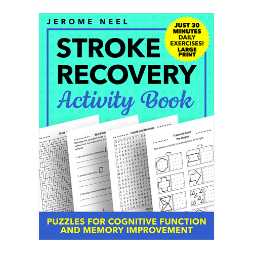 Stroke recovery activity book: Puzzles for cognitive function and memory improvement Design by AleMiglio
