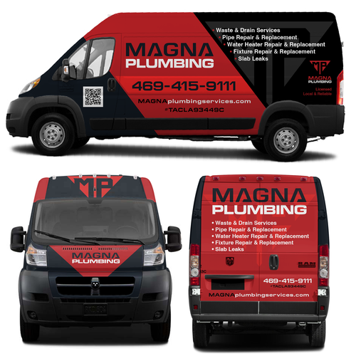 Informative, Clean Van Wrap for Plumbing Business Design by theANUNGs