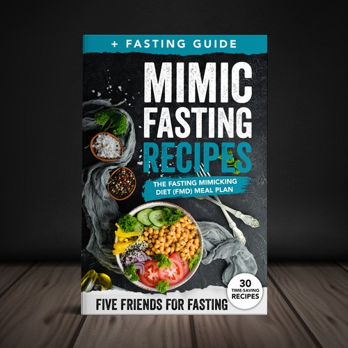 Design a fancy cover+basic layout for an e-book-based recipe book for the new fasting technique FMD Design por Yna