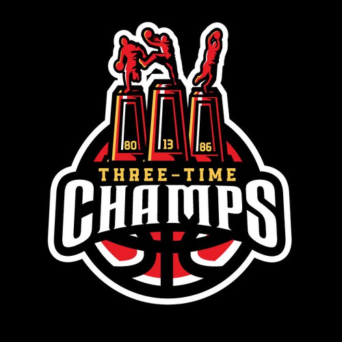 Basketball Logo for Team 'Three-Time Champs' - Your Winning Logo Featured on Major Sports Network Design by JDRA Design