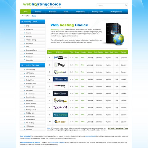 Redesign WebHostingChoice.com Design by satinath