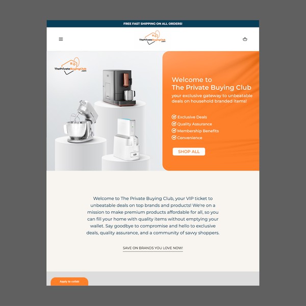 Design by Qeenan titled "Banner Website The Private Buying Club"