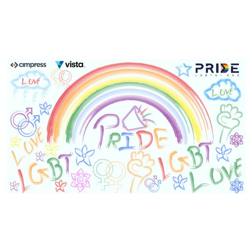 Virtual backgrounds for PRIDE month (multiple winners) Diseño de raj a_bad