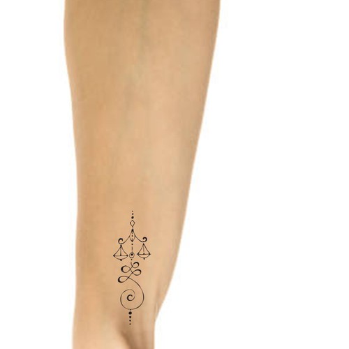 Unalome/Libra Scales Wrist Tattoo Design by RadeM