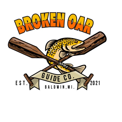 Fun logo for t-shirts and stickers for fly fishing