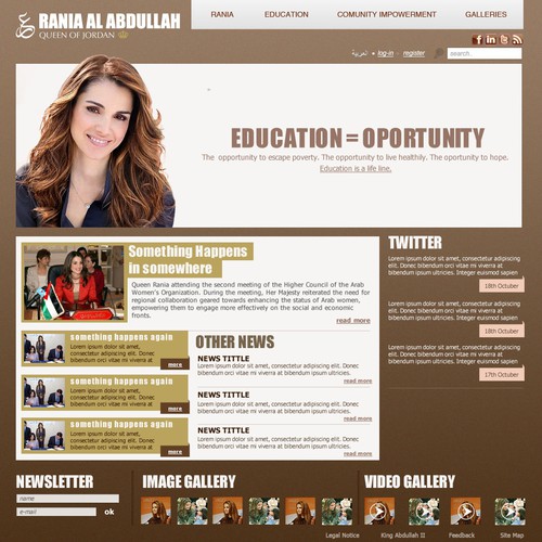 Queen Rania's official website – Queen of Jordan Design von Rodrigo Portillo