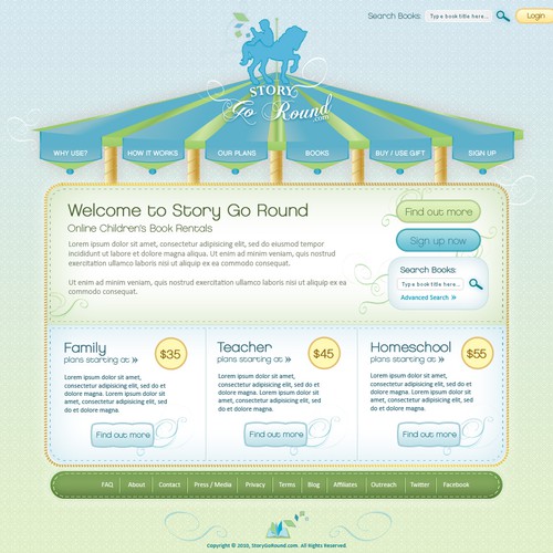 Creative Web Design for Start Up Children's Book Company Design por ZadinDesign