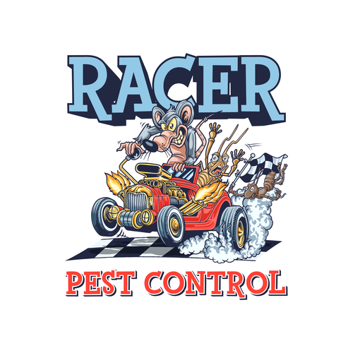 Design a cartoonish "Racing Pest at finish line" to promote our new pest control company Design by Hadeboga Studio