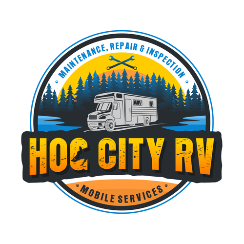 Design a retro/vintage camper logo for our RV Mobile Service business. Design by Hysteria!