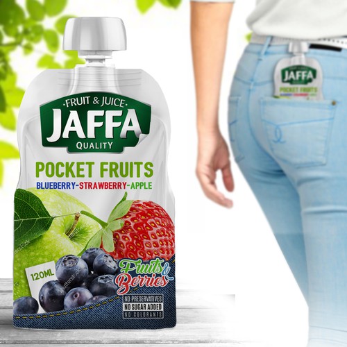 Develop Concept Design for Jaffa "Fruit in Pocket" adults’ fruit and berry puree Design by Pvrt