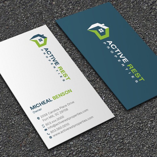 Modern Business Cards for Active Rest Properties Design by ™SF_Design™