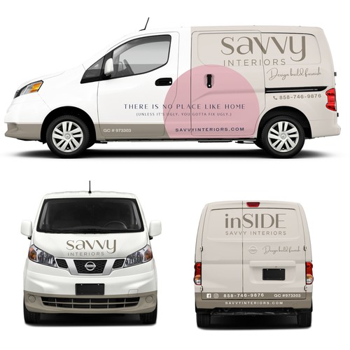 Design build furnish firm needs cool luxury sleek modern Van wrap Réalisé par Hey Mad´esigns⚡