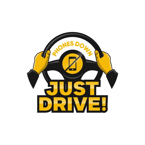 Eye-catching logo for distracted driving campaign Phones Down, Just Drive! Design by Lyna✎
