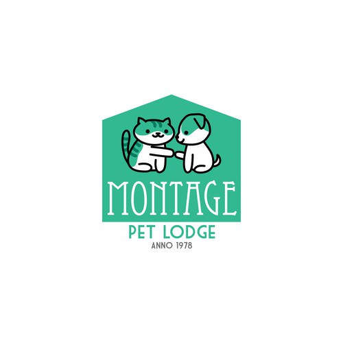 Pet hotel logo Design by ←masbro black statue