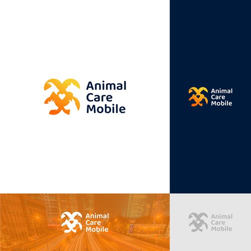 Mobile Veterinary Service Logo (variety of species) Design by gekostudio