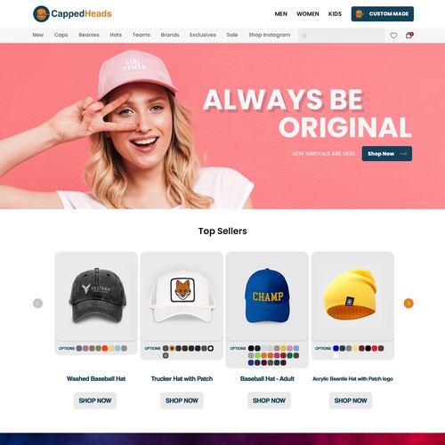 Website to design sales hats