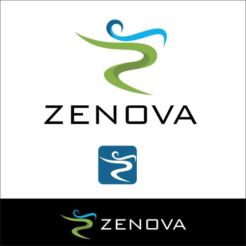 Zenova Logo: Revolutionary suite of health and wellness mobile apps Diseño de Retsmart Designs