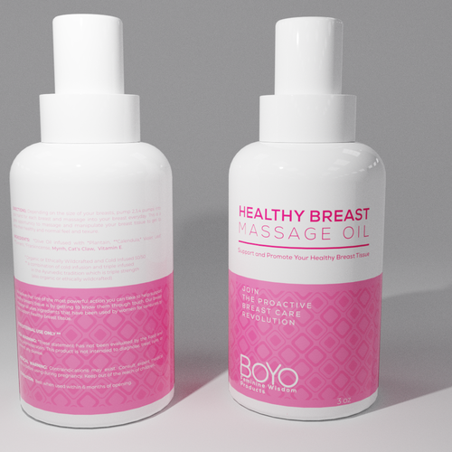 Diseño de design a classy, bold healthy breast massage oil label de babibola