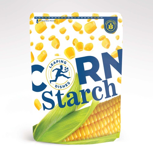 Need a BOLD DESIGN FOR CORN STARCH IN RESEALABLE BAG Design by TheBeeDee