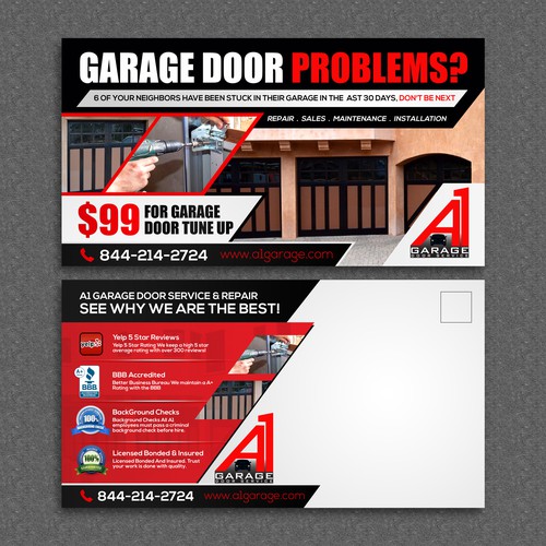 Create a 11 x 6 Garage Door Flyer | Postcard, flyer or print contest