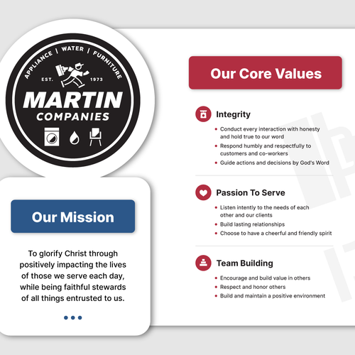 Mission Statement & Core Values Infographic Design by Crabatose
