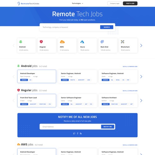 Make this tech-focused job board stand out Design by Solomia