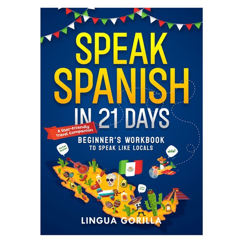 Speak Spanish in 21 Days - Fun & Travel vibe Language Workbook for Beginners Design by @Ikrima_ArtStudio