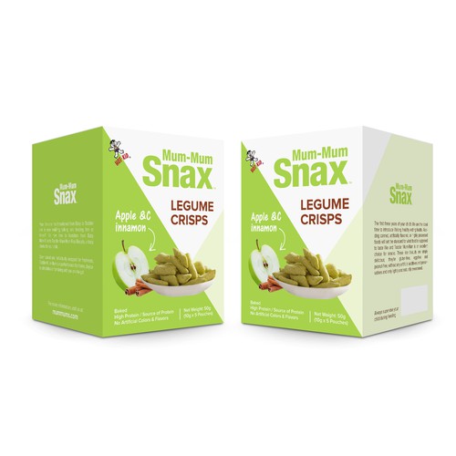 Designs Design Package for MumMums Legume Crisps Product packaging