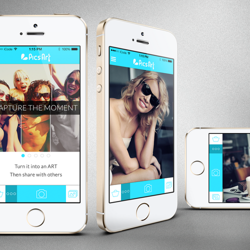 Award winning design for best in class mobile app PicsArt Design by muchanis