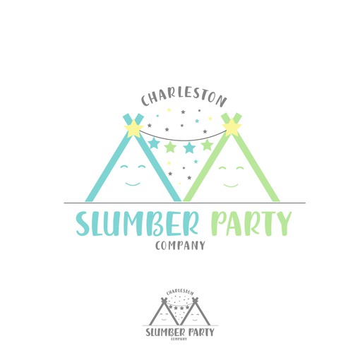 Cute slumber party tent company logo incorporating the Charleston Ravenel bridge Design by arkona