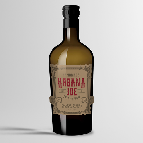 Handmade Spiced Rum Label design Design réalisé par qsketch2