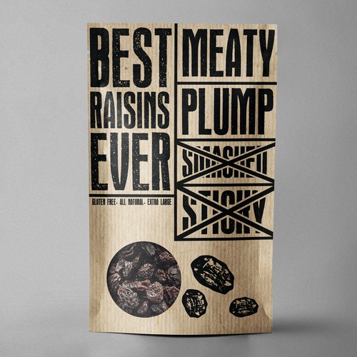 Diseño de Best Raisins Ever - package design for PREMIUM raisins de EM180