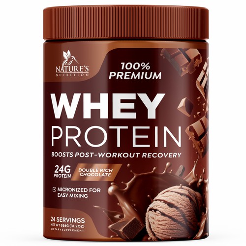 Tasty Whey Protein Chocolate Design Needed for Nature's Nutrition Design réalisé par GenScythe