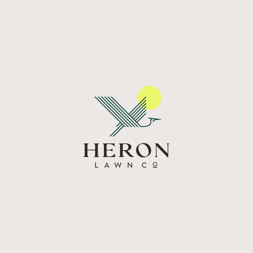 Modern Lawn Care Business with Heron Design by vikavita ✶︎