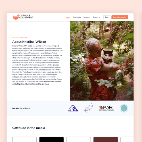 Create a website refresh for a cat behavior consultant! Design by Christian Storch
