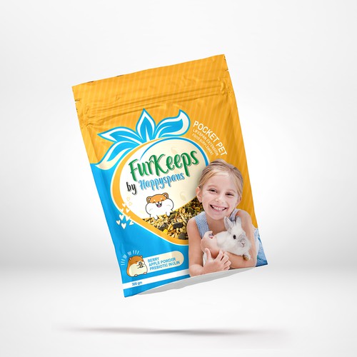 Create a fun Pocket Pet supplement label evoking a desire to maximize their lifespan. Design by Muhammad Abubaker