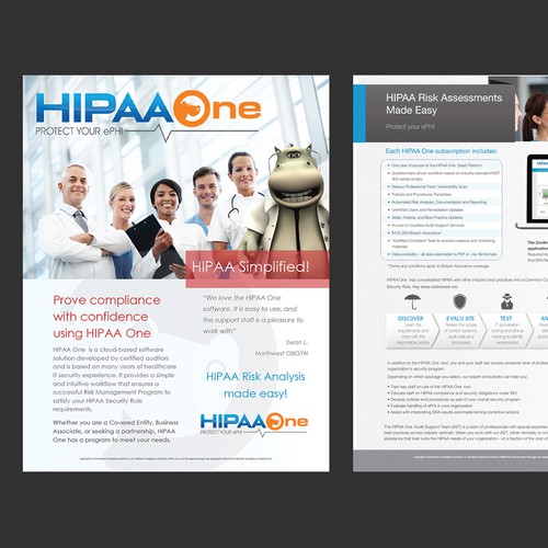 Produce replica of HIPAA One brochure Design by GAFNS