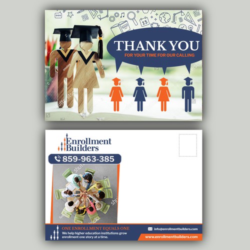 Design a thank you card for us to send to clients using our ad creative as inspiration Design by allMarv