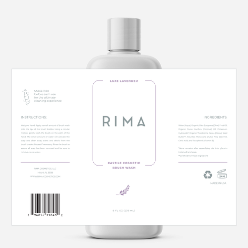 Minimalist Label for a luxury brand of cosmetic brush washes Design by miljandesign